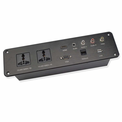 ประเทศจีน ช่องเสียบสัญญาณ Multi-Media Desk Mount Outlet การกระจายศูนย์ข้อมูล HDMI VGA RJ45 Audio ปลั๊ก USB สำหรับห้องฝึกอบรม ผู้ผลิต