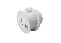 Ground Wire Round Power Socket Aluminum White Color Easy Installation